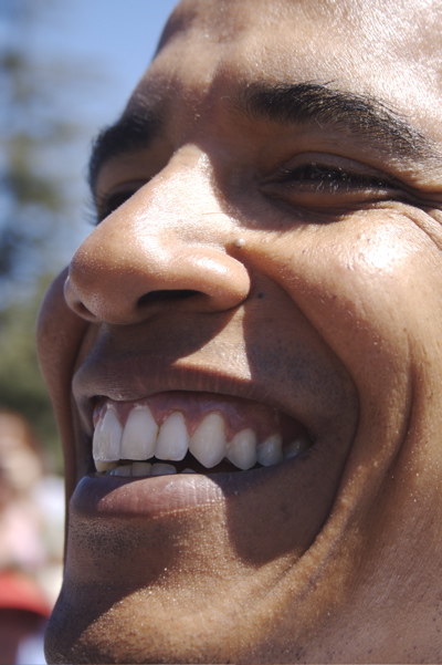 Barack Obama grins